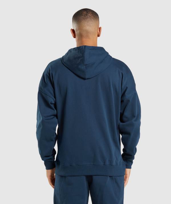 Panske Mikiny S Kapucňou Gymshark Essential Oversized Zip Up Námornícka Modrá | XF5067392
